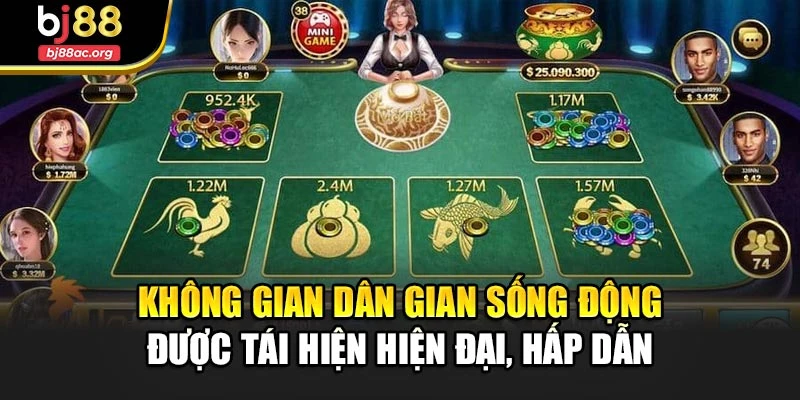Không gian dân gian sống động được tái hiện hiện đại, hấp dẫn